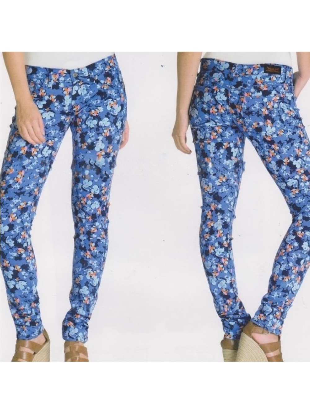 NWT Levi’s 524 Too Superlow Ultra Low Rise Skinny Jeans Floral Patterned Size 26
